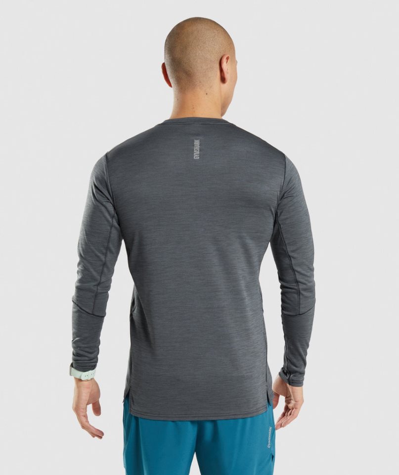 Men's Gymshark Speed Long Sleeve T-Shirts Dark Grey | CA 73851N